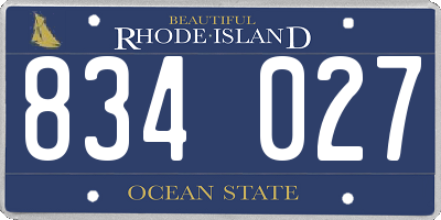 RI license plate 834027