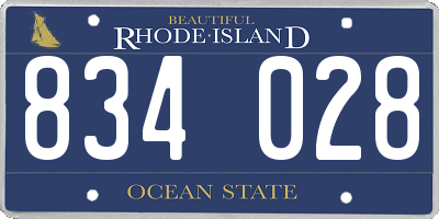RI license plate 834028