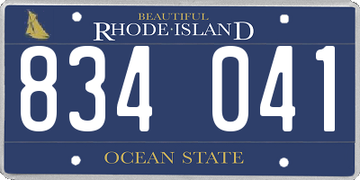RI license plate 834041