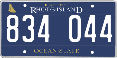 RI license plate 834044