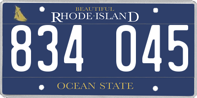 RI license plate 834045