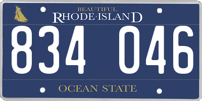 RI license plate 834046