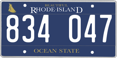RI license plate 834047