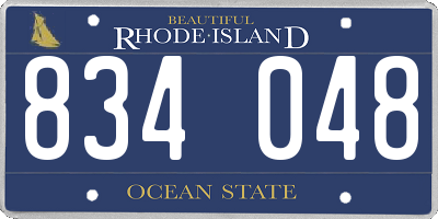 RI license plate 834048