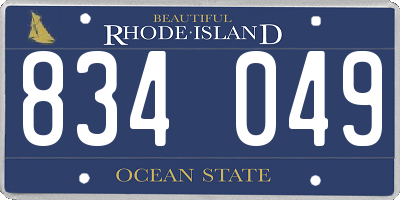 RI license plate 834049