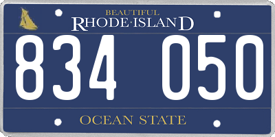 RI license plate 834050