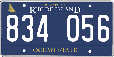 RI license plate 834056