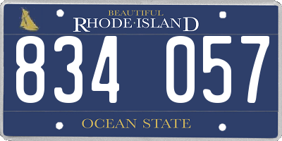 RI license plate 834057