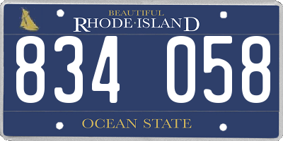 RI license plate 834058