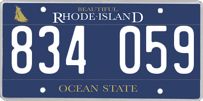 RI license plate 834059