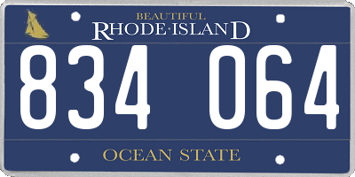 RI license plate 834064