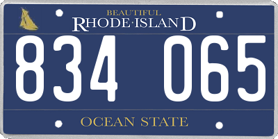 RI license plate 834065
