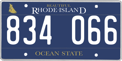 RI license plate 834066