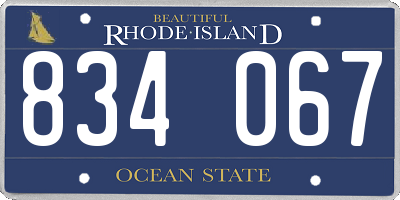 RI license plate 834067