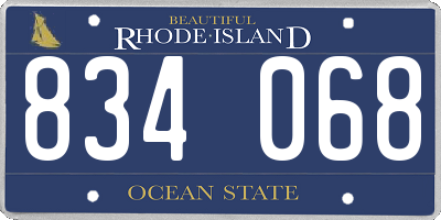 RI license plate 834068
