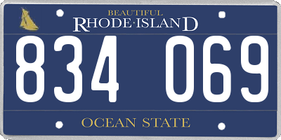 RI license plate 834069