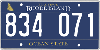 RI license plate 834071