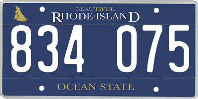 RI license plate 834075