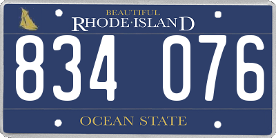 RI license plate 834076