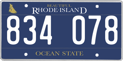 RI license plate 834078