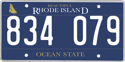 RI license plate 834079