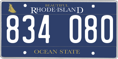 RI license plate 834080