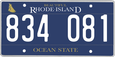 RI license plate 834081