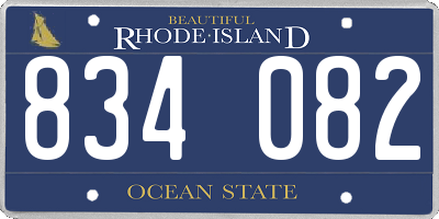 RI license plate 834082
