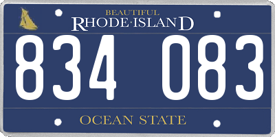RI license plate 834083