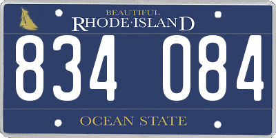 RI license plate 834084