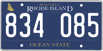 RI license plate 834085