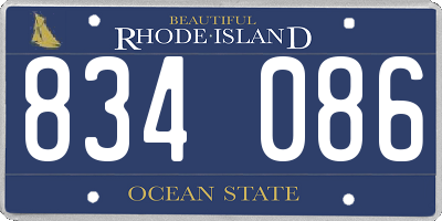 RI license plate 834086