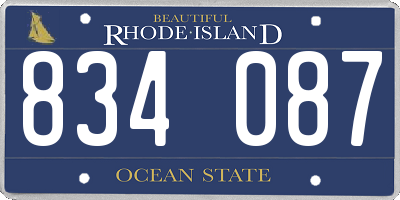 RI license plate 834087