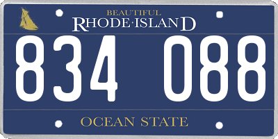 RI license plate 834088