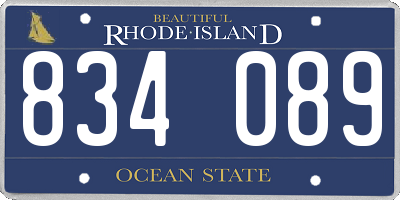 RI license plate 834089