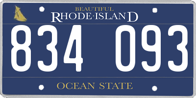RI license plate 834093