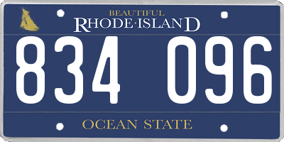 RI license plate 834096