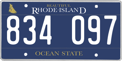 RI license plate 834097