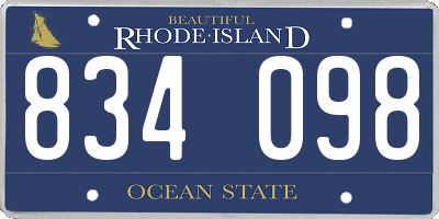 RI license plate 834098