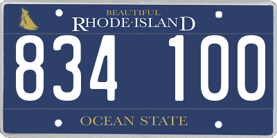 RI license plate 834100