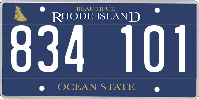 RI license plate 834101