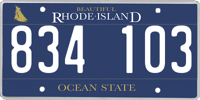 RI license plate 834103