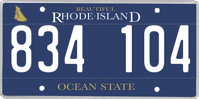 RI license plate 834104