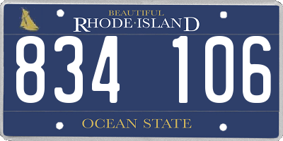RI license plate 834106