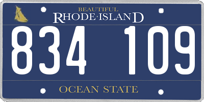 RI license plate 834109