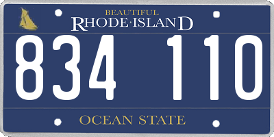 RI license plate 834110