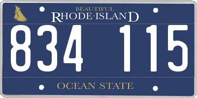 RI license plate 834115
