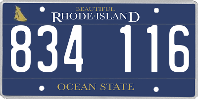 RI license plate 834116