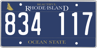 RI license plate 834117