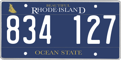 RI license plate 834127